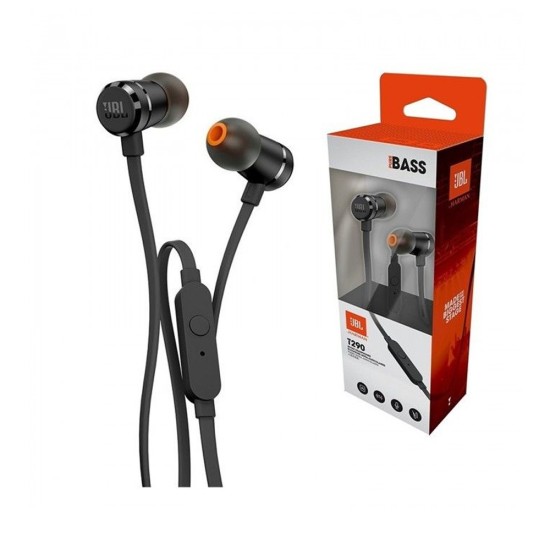 JBL WIRED IN-LINE EARPHONE T290 PURE BASS 3.5MM BLACK